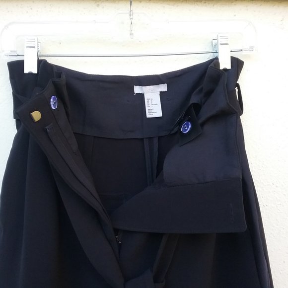 NWOT Black Paper Bag High Waisted Tuxedo Pants - Picture 13 of 16